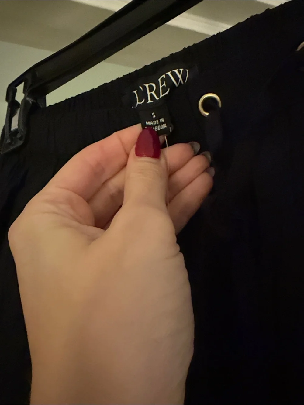 NWT J.Crew Crinkled Drawstring Midi Skirt in Black